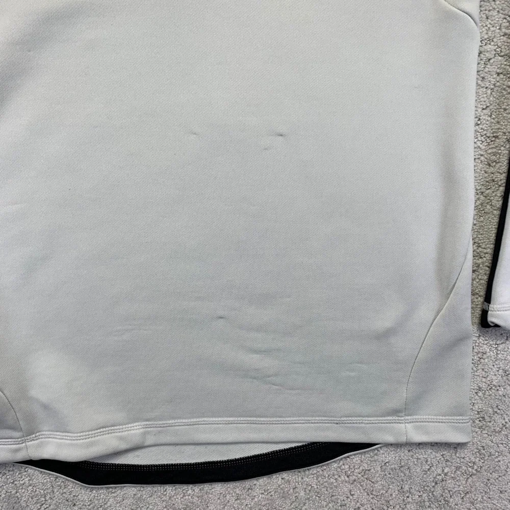 Adidas Pullover Mens Small White 3‎ Stripe Quarter Zip Long Sleeve Athletic Golf